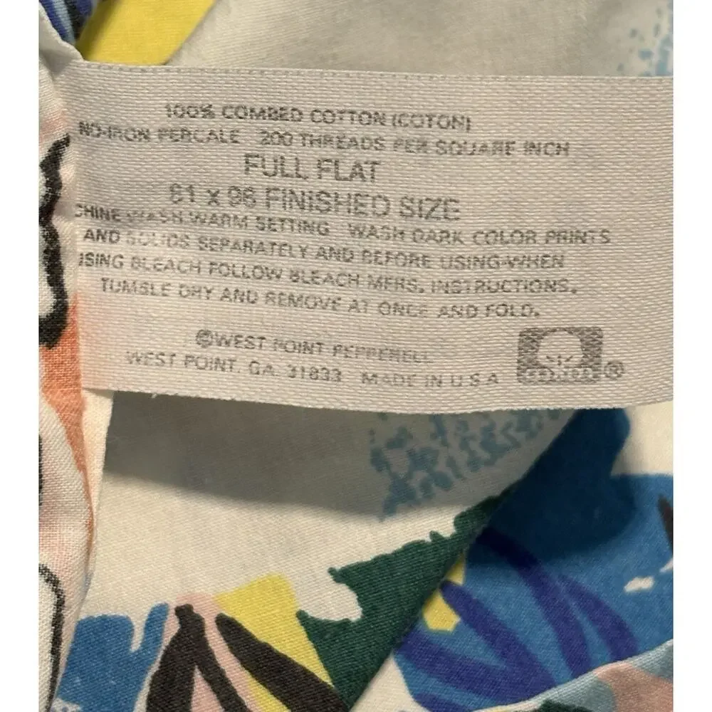 Vintage Martex French Riviera Cote D Azur Full Sheet Set Coastal Beach